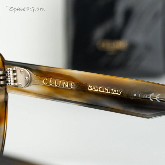 NEW Celine CL40046U 55A Shiny Havana Smoke Photochromatic Women Round Sunglasses - Picture 7 of 8